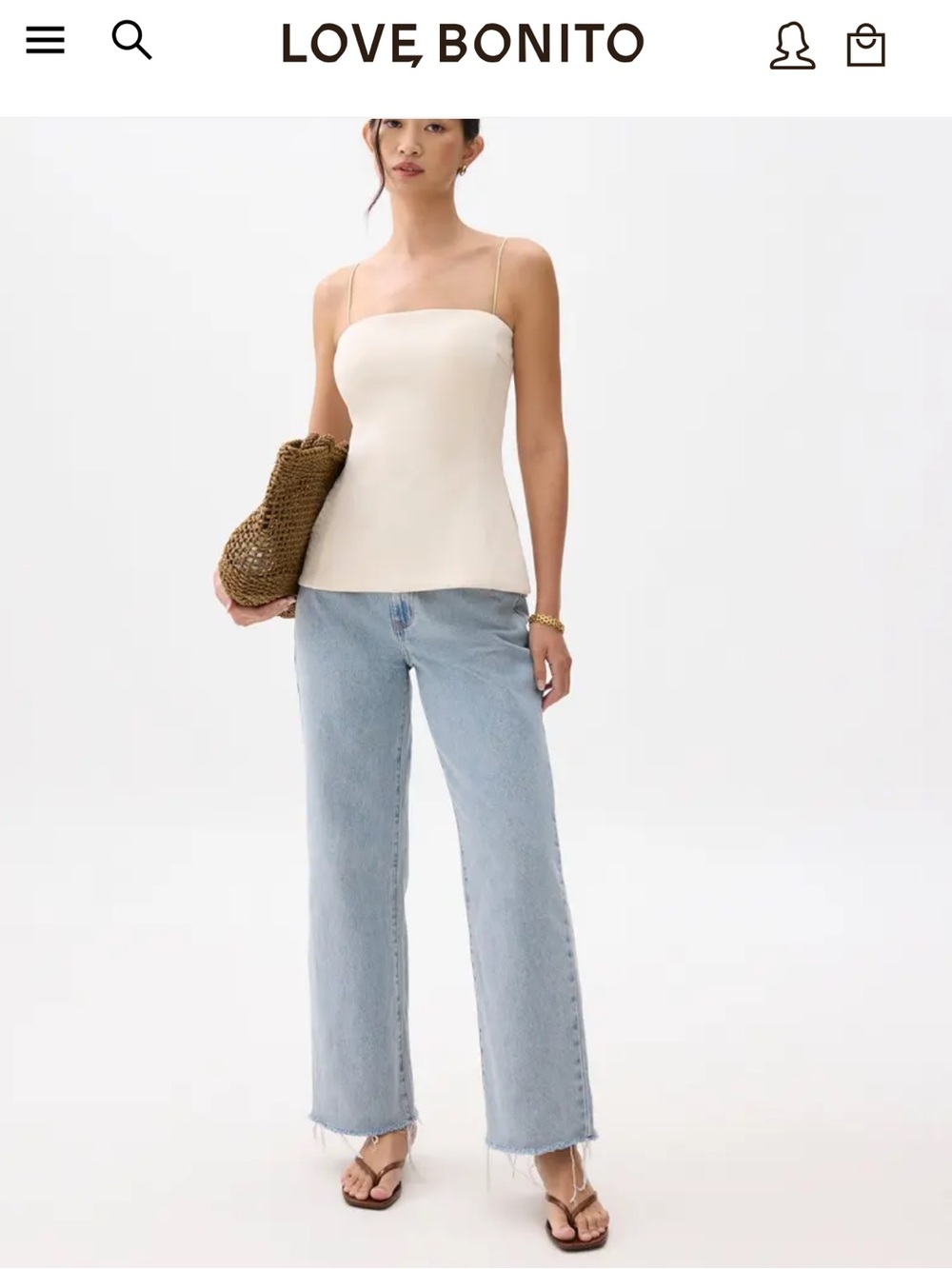 Love bonito padded straight neck tube top